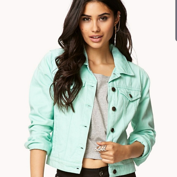 mint denim jacket